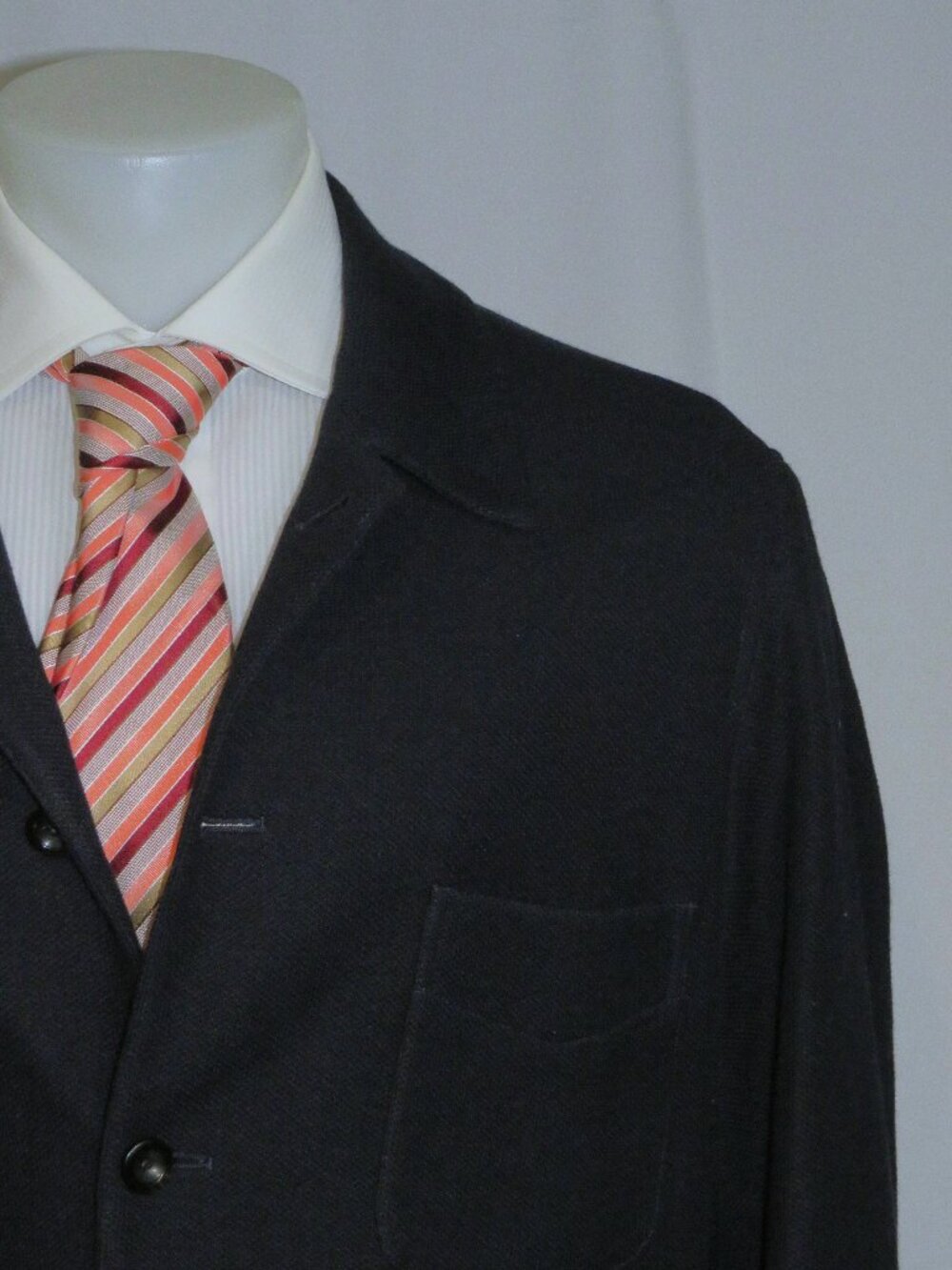 Ralph Lauren Purple Label Hand Tailored Wool Blend Navy Blue Jacket XL